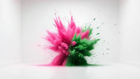 pink and green paint explosion