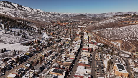 park city utah aerial v flyover calle principal