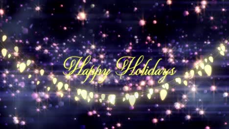 Animation-of-happy-holidays-text-over-light-spots-on-black-background