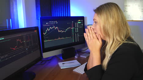 worried stock trader looking at a crash on the charts