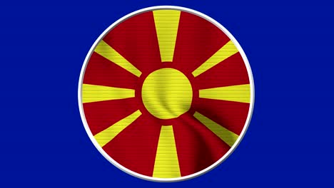 macedonia circular flag loop - realistic 4k flag waving in the wind
