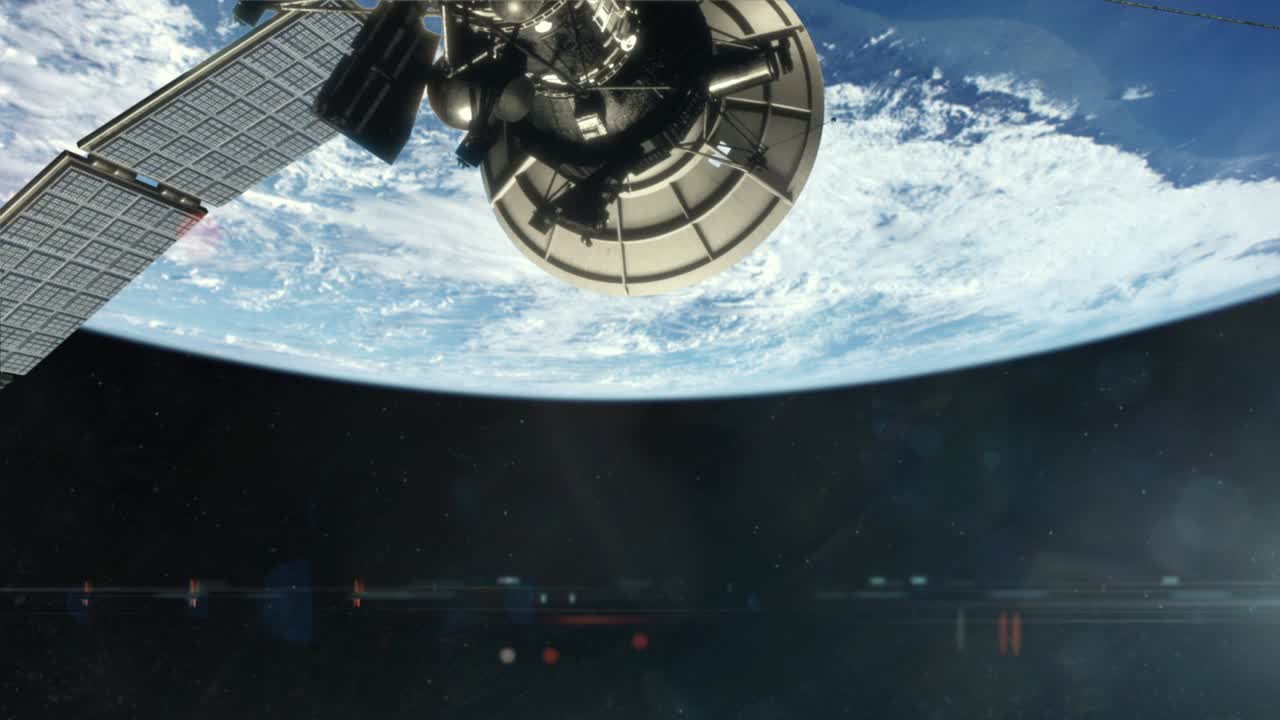 Military Satellite in Planet Earth Orbit
