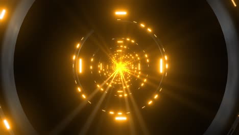 Abstract Glowing Tunnel with Circular Rings