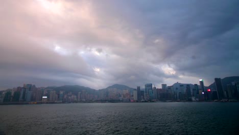 timelapse overlooking hong kong skyline