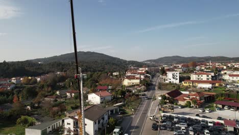 Aerial-View-of-Electricians-on-the-Pole