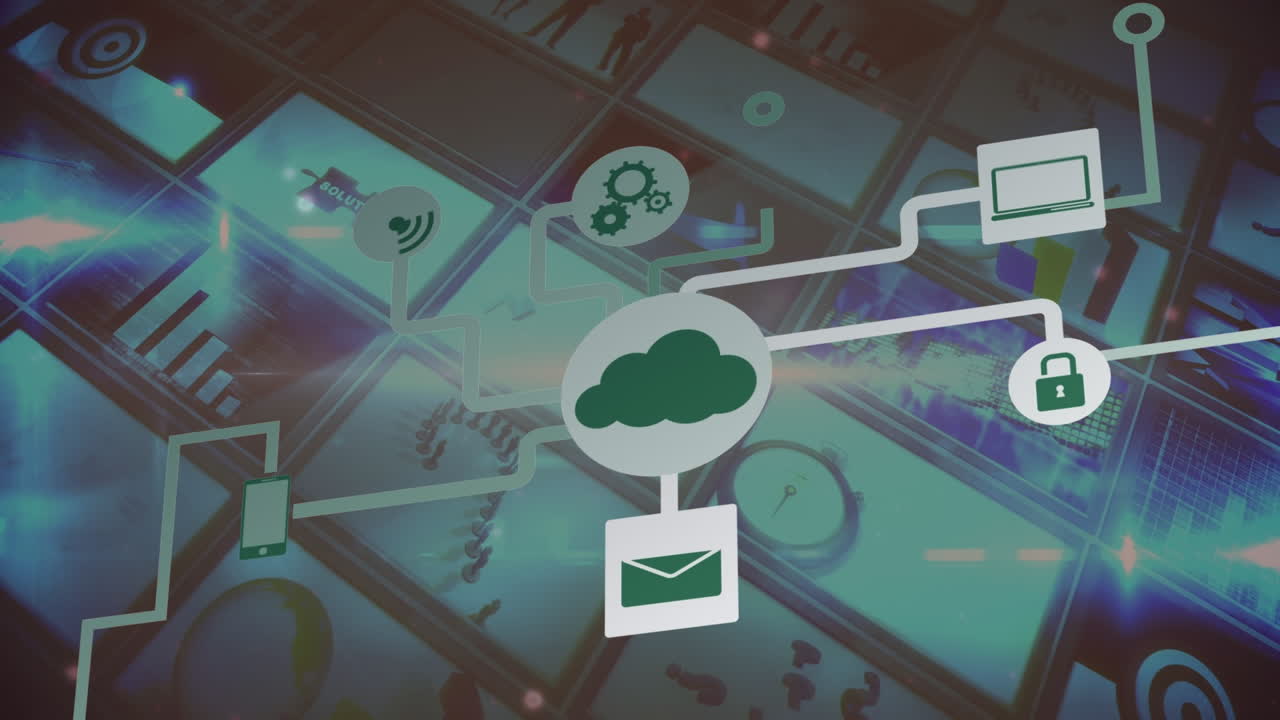 animación de la red de conexiones a través de videos