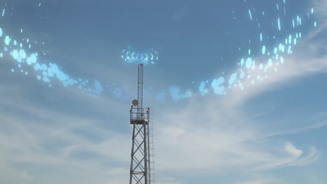 torre con señal celular en el cielo
