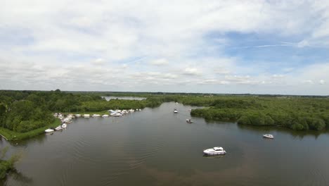 Aerial-Drone-Footage-over-Malthouse-Broad,-Ranworth,-Norfolk