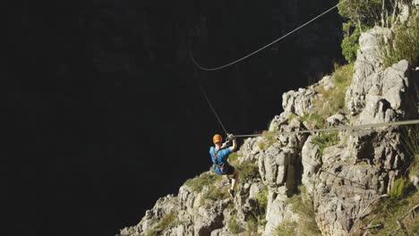 Young-Caucasian-man-zip-lining