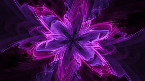 poder etéreo de la flor púrpura - fractal abstracto sin fisuras, telón de fondo artístico del caleidoscopio, arte de línea de galaxias cósmicas de geometría espiritual - ideal para música vj y fondos meditativos