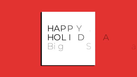 Happy-Holidays-on-white-frame-on-red-gradient-texture