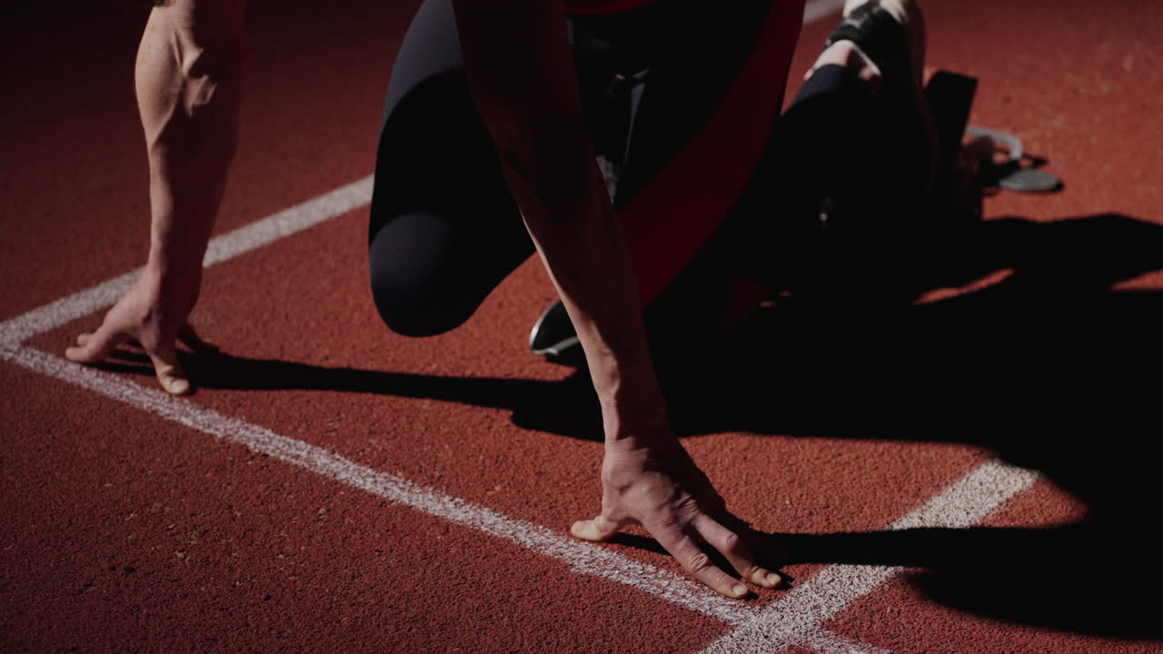 un velocista listo para la carrera
