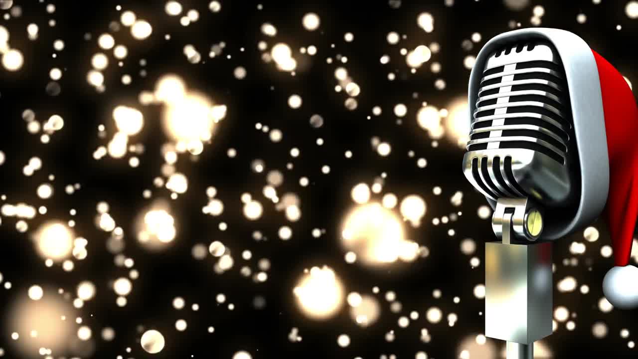 반 ⁇ 이는 보케 위에 산타 모자를 가진 레르토 마이크의 애니메이션