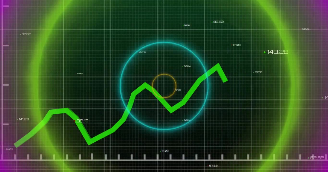 Animation of data processing over circles