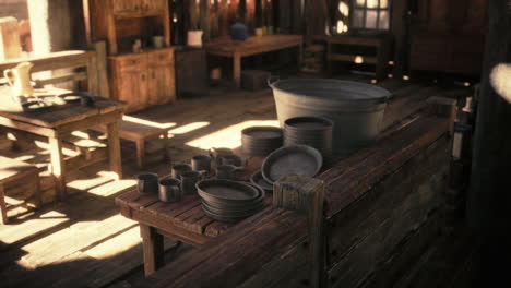 rustic kitchen in an old cabin