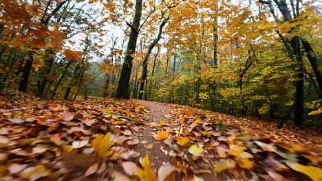 camino del bosque de otoño