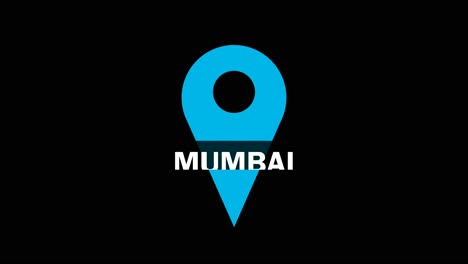 la animación del logotipo de la ubicación de mumbai en fondo negro