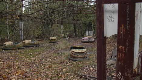 rusty bumper cars  - wide shot