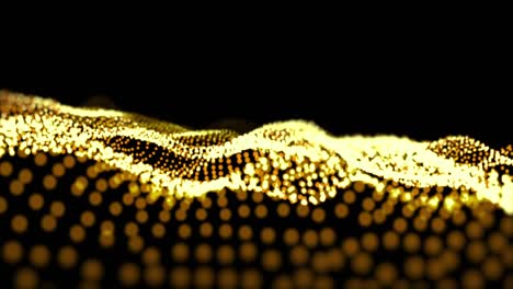 animation of boom text over yellow dots on black background