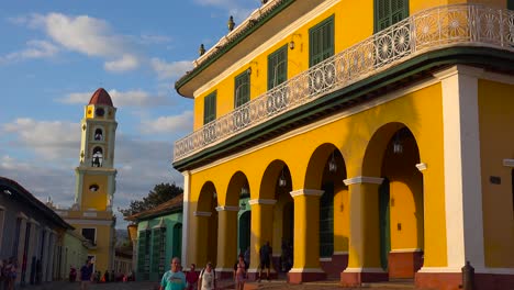 a beautiful shot of the buildings and cobblestone streets of trinidad cuba with  1