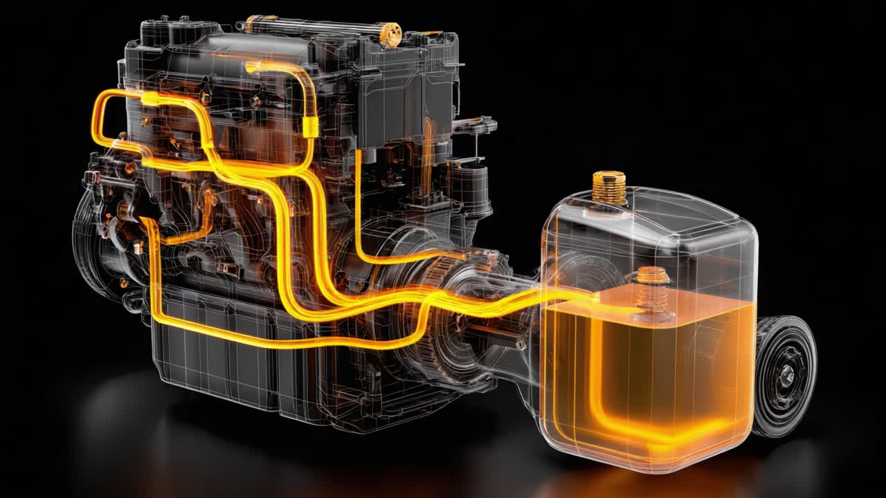 An In-Depth Look at a Transparent Engine Design Showcasing Internal Components and Fluid Dynamics through a Visual Flow Diagram of an Engine System