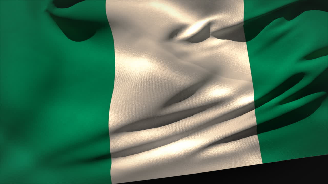 Grande bandeira nacional da Nigéria tremulando