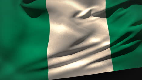 large nigeria national flag waving