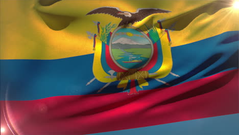 large ecuador national flag waving