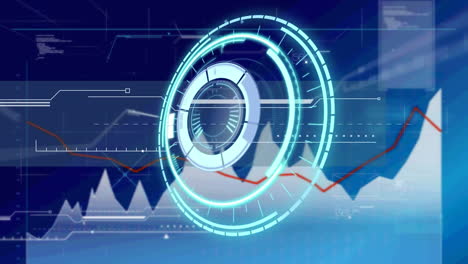 animación del escaneo del alcance y el procesamiento de datos en la pantalla