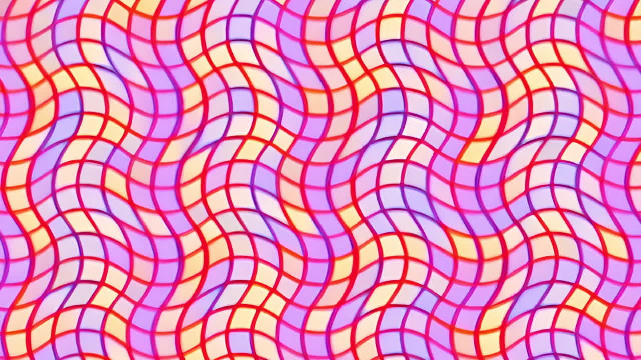 Animation of pink and yellow shapes moving