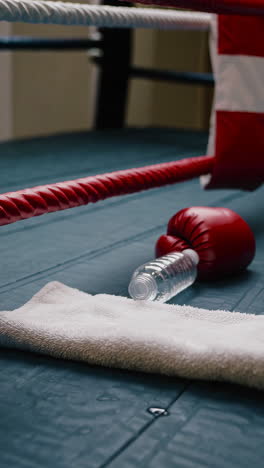 boxing ring with equipment