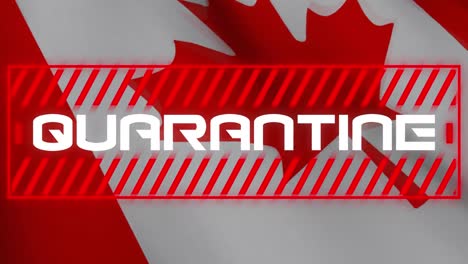animation of the canadian flag over covid-1 information written in white letters in an red rectangul