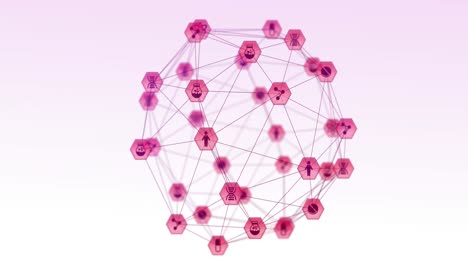 animación de la red de conexiones con iconos