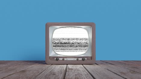 retro tv set with no signal interference