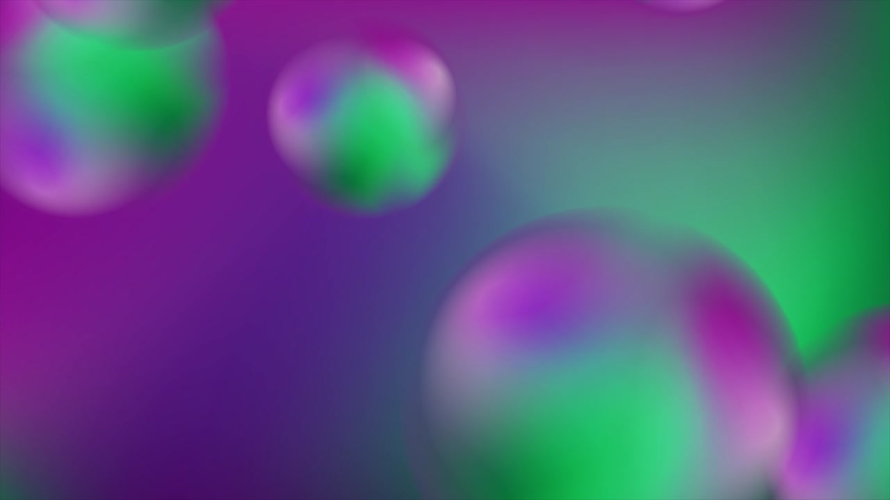 verde violeta 3d bolas de esfera borrosas fondo de movimiento abstracto