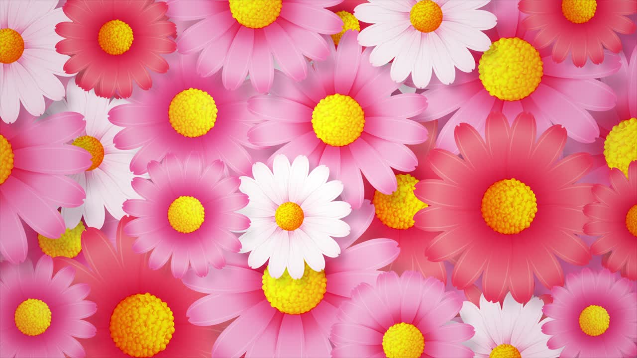 animación de fondo abstracta de la hermosa rotación de flores y la floración