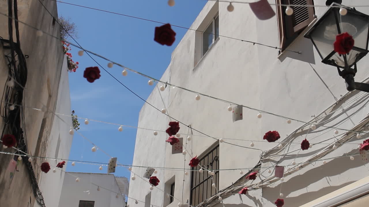 Street view with decorations