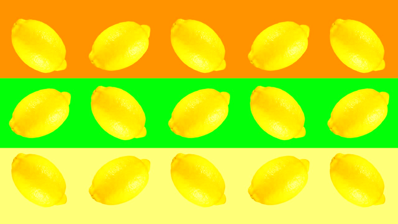 노란색 레몬과 함께 추상적인 배경