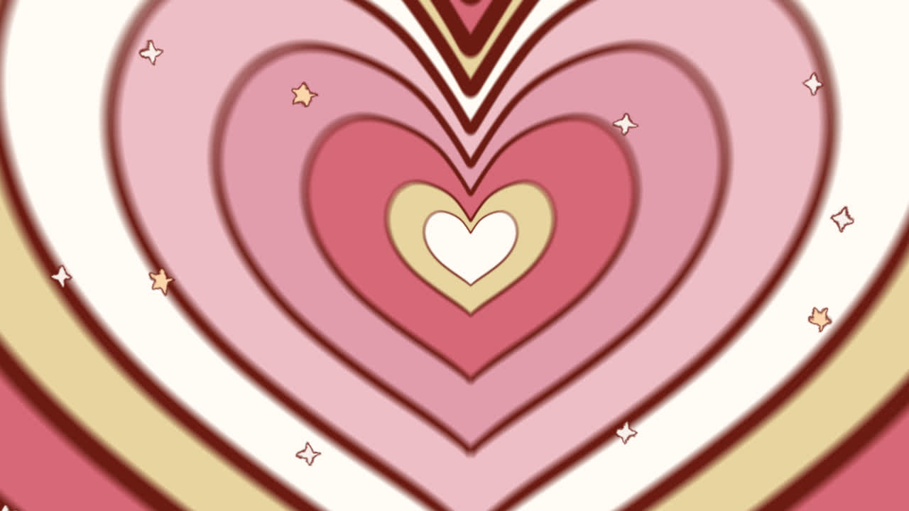 평평한 디자인의 모션 그래픽 야생 꽃 심장 배경