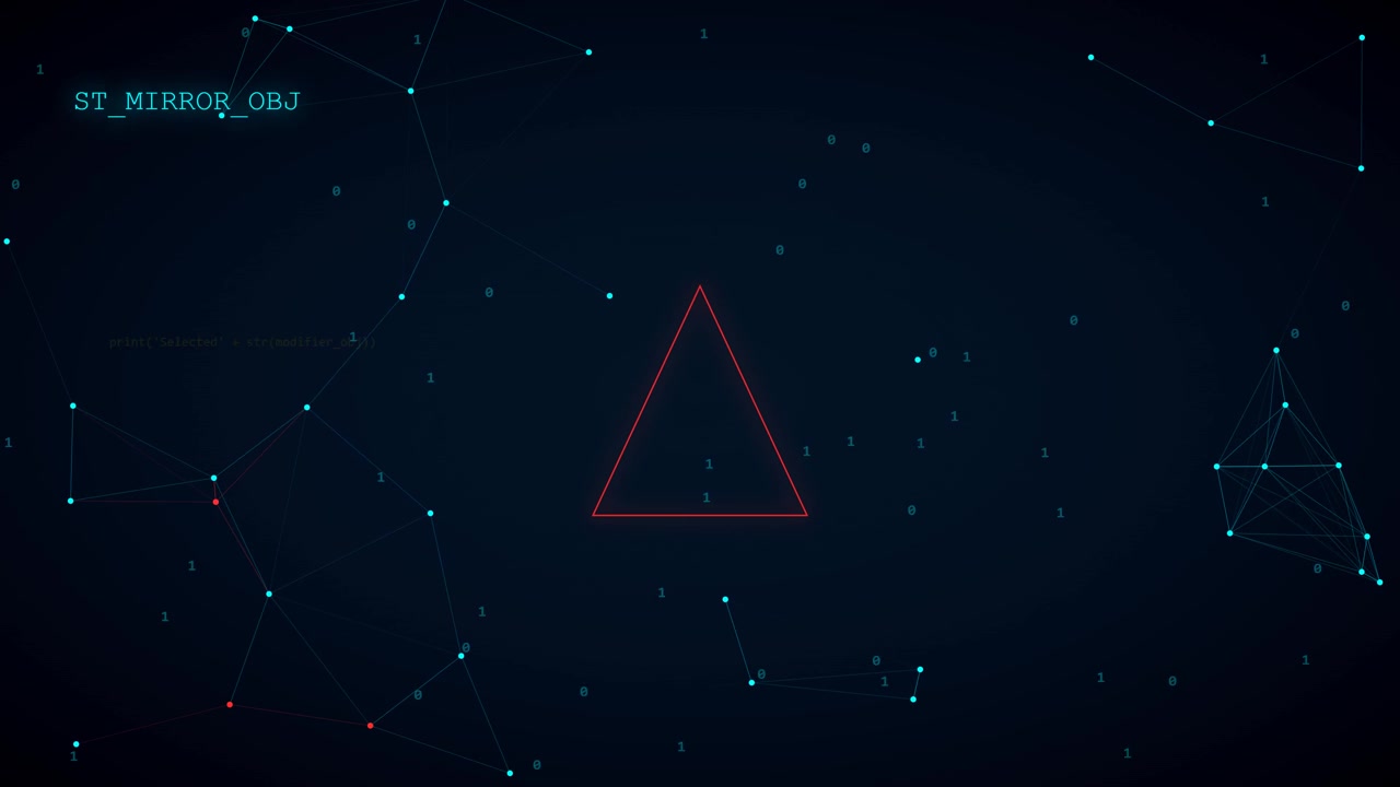 Digital Network Visualization with Floating Code and Geometric Triangle