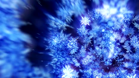 shinning winter symbol with beauty snowflakes. vortex from spin snow. winter pattern. beauty dancing snowflakes. abstract loop animation.