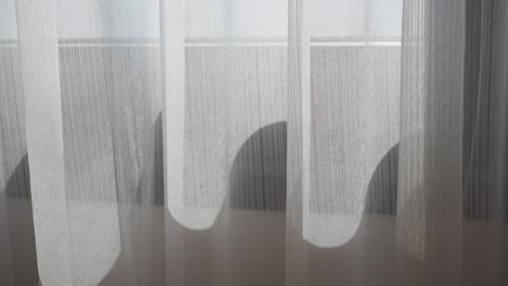 white sheer curtains with shadows