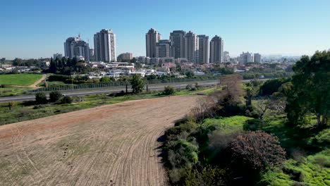 4k-High-resolution-video-of-the-Southern-City-of-Rehovot--Israel--from-a-birds-eye-view--drone-video