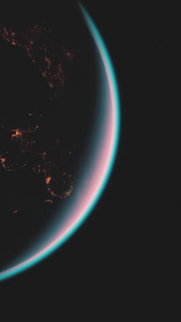 la tierra por la noche desde el espacio