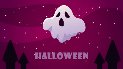 happy halloween lettering invitation animation