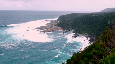 stormy day high lookout point view of storms river mouth entrance rocky shore