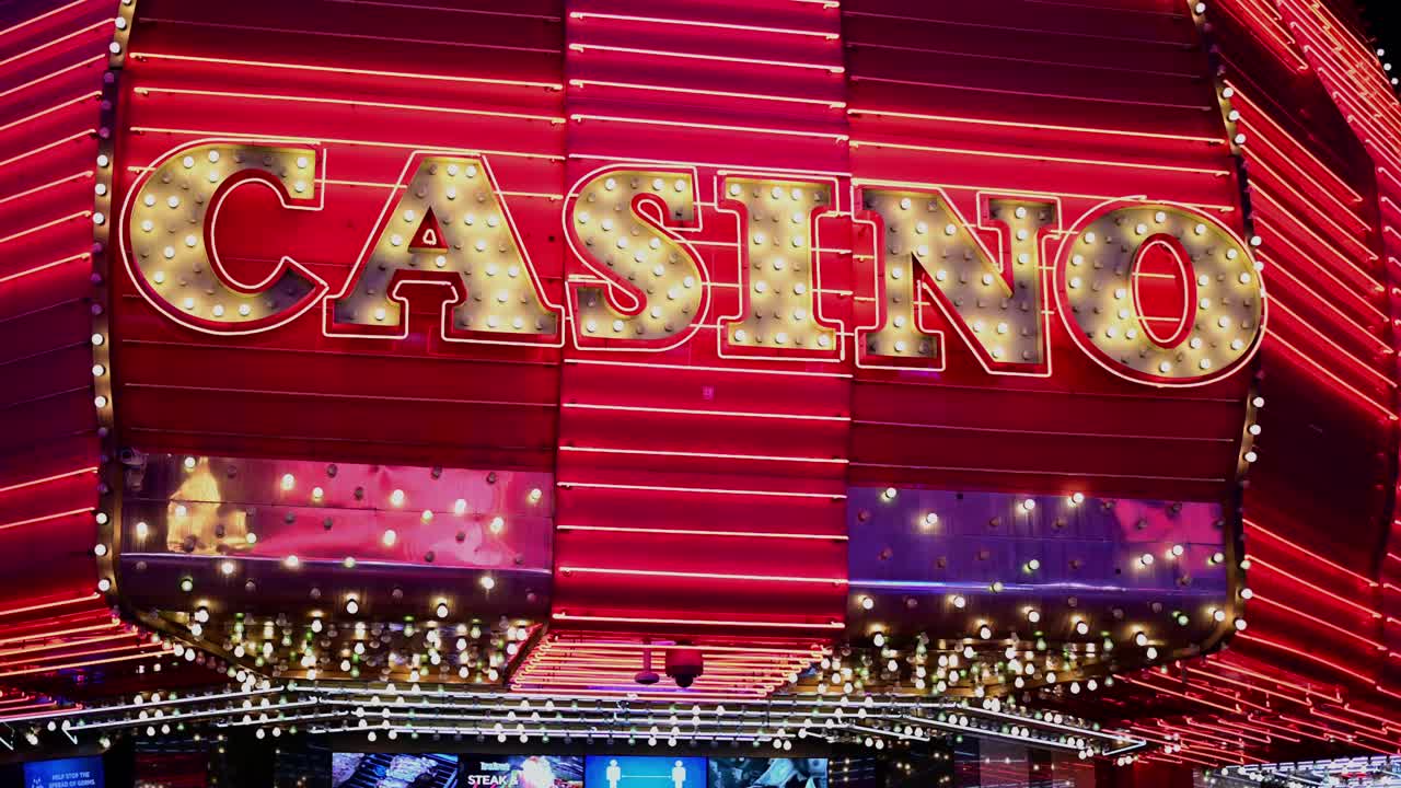 Flashing Casino Sign Downtown Las Vegas