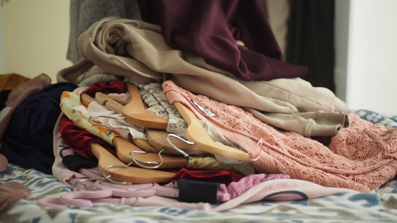 un montón de ropa en una cama