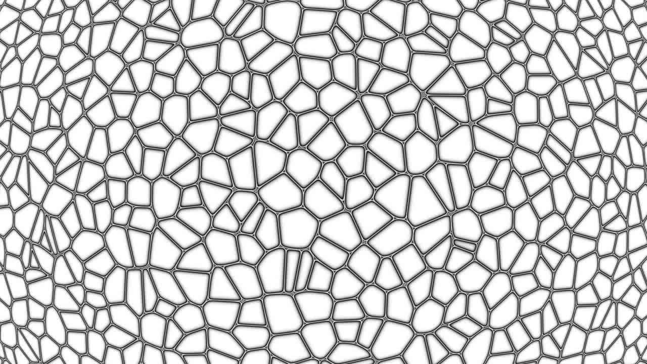 Black and white animation loop background. Mosaic cells pattern. Geometry design. Abstract layout motion