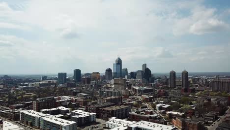 aerial view of indianapolis skyline during cloudy day